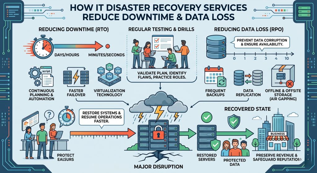 How Disaster Recovery Services Reduce Downtime and Data Loss IT Solutions In KSA
